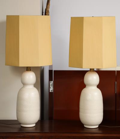 A Pair of Ceramic Gourd Lamps