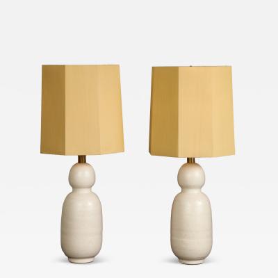 A Pair of Ceramic Gourd Lamps