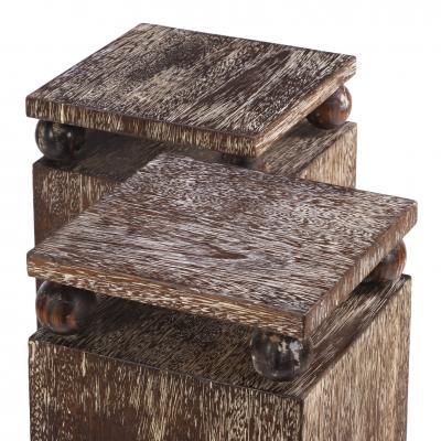 A Pair of Cerused Oak Pedestals Contemporary 