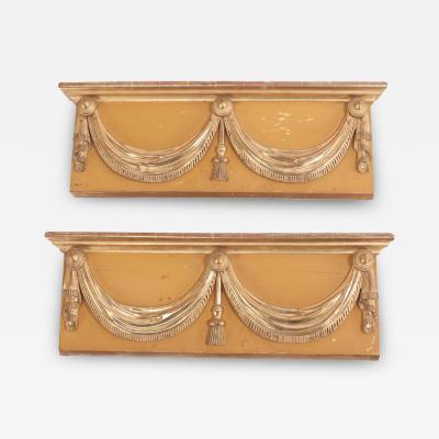 A Pair of Classical Italian Giltwood Decorated Overdoor Panels C 1890 