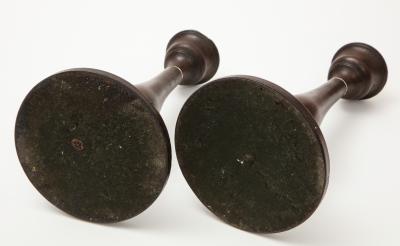 A Pair of Danish Empire Painted and bone candlesticks Circa 1810