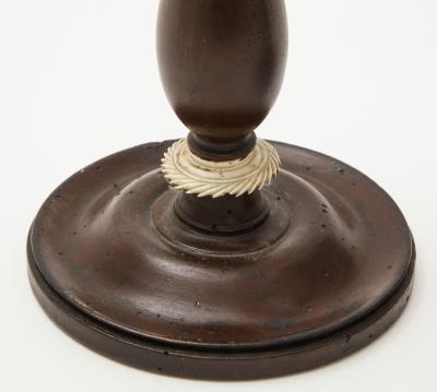 A Pair of Danish Empire Painted and bone candlesticks Circa 1810