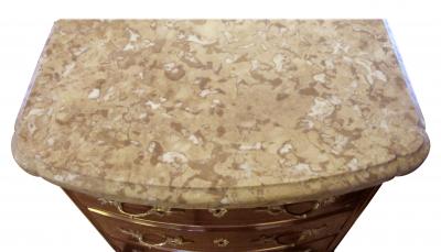 A Pair of Danish Empire Style Mahogany Bow Front Inalid Chests