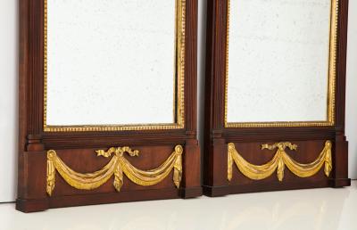 A Pair of Danish Louis XVI Mahogany and Parcel Gilt Mirrors Circa 1790s