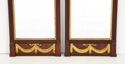 A Pair of Danish Louis XVI Mahogany and Parcel Gilt Mirrors Circa 1790s