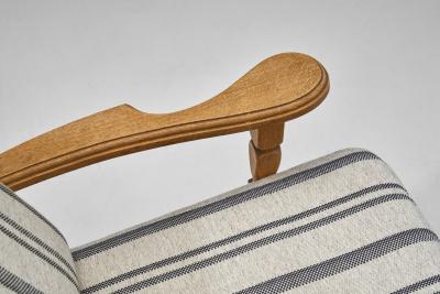 A Pair of Danish Oak Easy Chairs Denmark 1970s