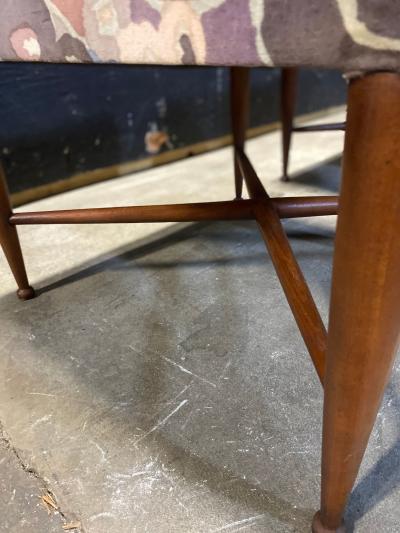 A Pair of Dunbar Thebes Stools In Jack Lenor Larsen Samarkand Velvet