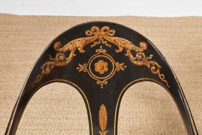 A Pair of Early 19th c Painted Regency Spoonback Chairs