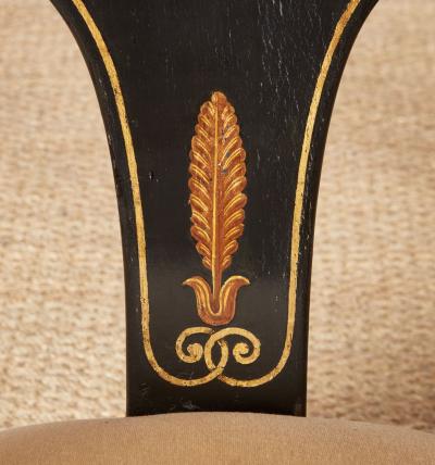 A Pair of Early 19th c Painted Regency Spoonback Chairs