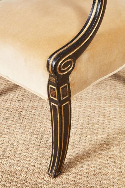 A Pair of Early 19th c Painted Regency Spoonback Chairs