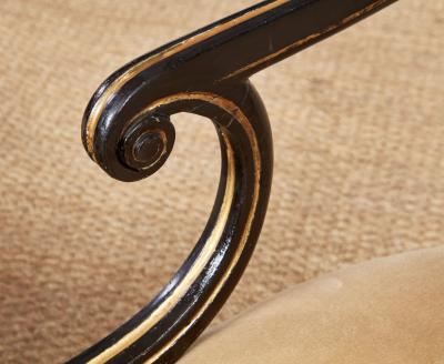 A Pair of Early 19th c Painted Regency Spoonback Chairs