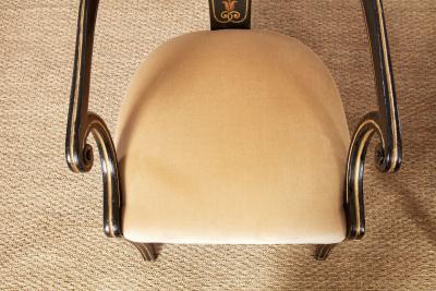 A Pair of Early 19th c Painted Regency Spoonback Chairs