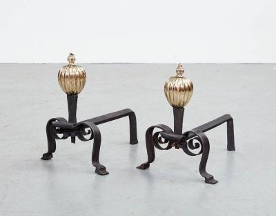 A Pair of Early Italian Andirons