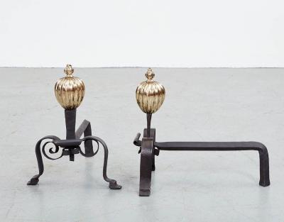 A Pair of Early Italian Andirons