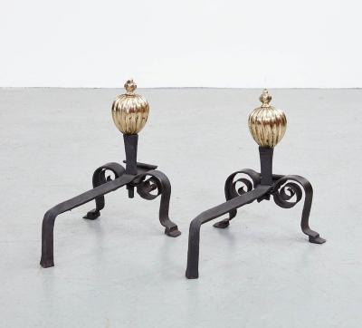 A Pair of Early Italian Andirons