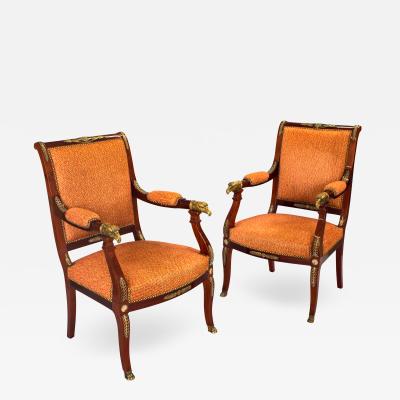 A Pair of Empire Revival Armchairs