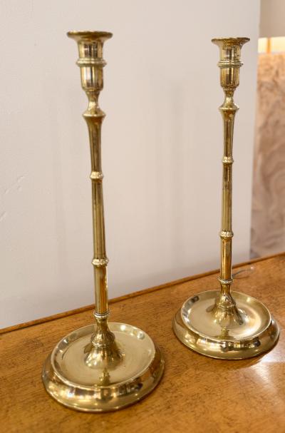 A Pair of English Brass Candle Sticks circa 1870