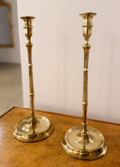 A Pair of English Brass Candle Sticks circa 1870