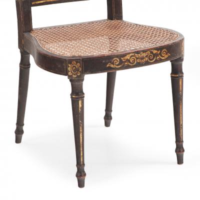 A Pair of English Regency Style Decorated Side Chairs 19th C 