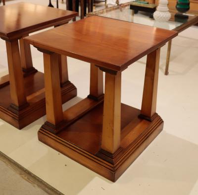 A Pair of English Walnut Side Tables circa 1950