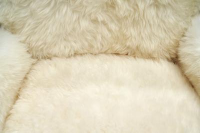 A Pair of European Armchairs in White Sheepskin Europe 20th Century