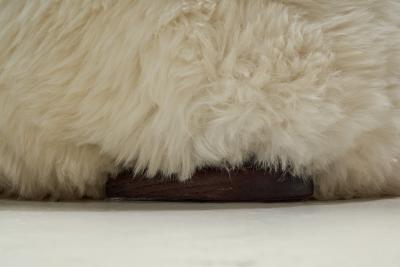 A Pair of European Armchairs in White Sheepskin Europe 20th Century