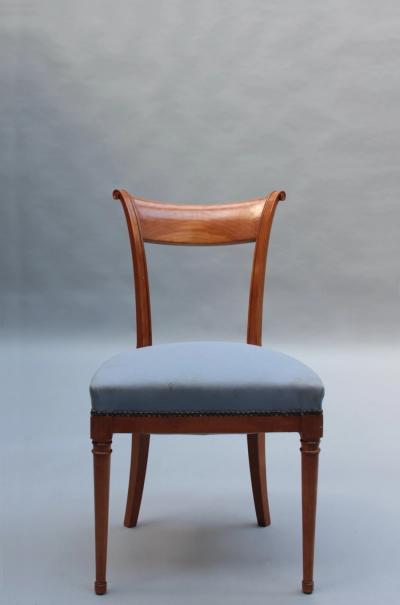 A Pair of Fine French Art Deco Cherry Wood Side Chairs