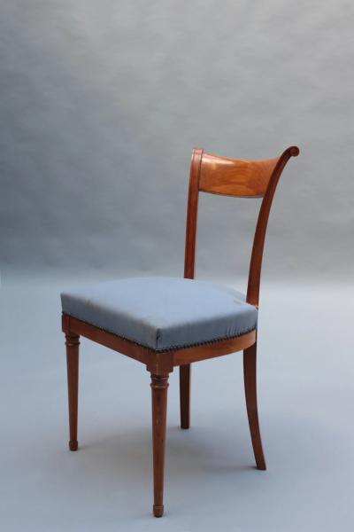 A Pair of Fine French Art Deco Cherry Wood Side Chairs