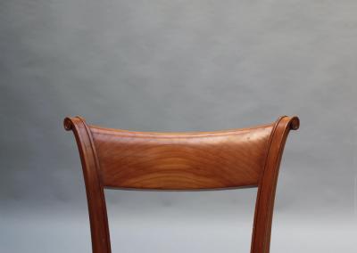 A Pair of Fine French Art Deco Cherry Wood Side Chairs