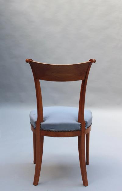 A Pair of Fine French Art Deco Cherry Wood Side Chairs
