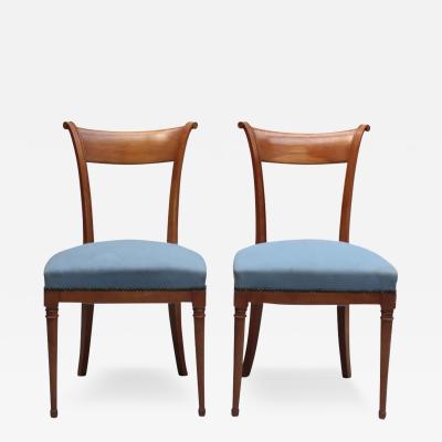A Pair of Fine French Art Deco Cherry Wood Side Chairs
