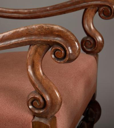 A Pair of Franco Flemish 17th Century High Back Armchairs