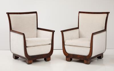 A Pair of French Art Deco Lounge Chairs