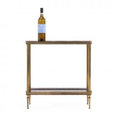 A Pair of French Brass and Marble Two Tier Tables C 1945 