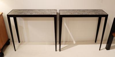 A Pair of French Consoles with Sting Ray Skin Tops circa 1990