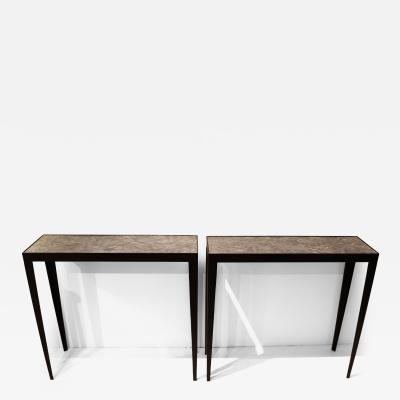 A Pair of French Consoles with Sting Ray Skin Tops circa 1990