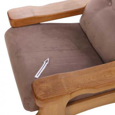 A Pair of French Heavy Oak Brutalist style Open Arm Chairs C 1960 