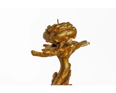 A Pair of French Japonisme Three Light Dragon Bronze Wall Appliques Lievre