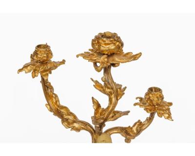 A Pair of French Japonisme Three Light Dragon Bronze Wall Appliques Lievre