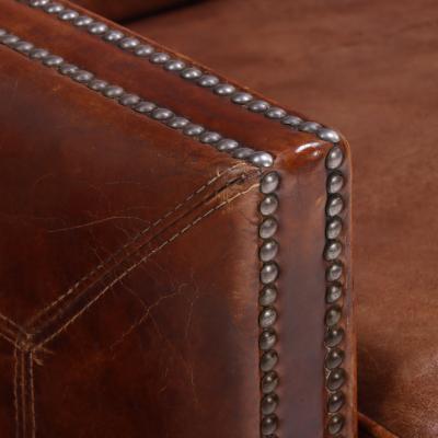 A Pair of French Leather Club Chairs C 1980 