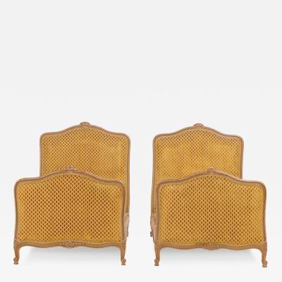 A Pair of French Louis XV Style Painted Twin Beds C 1940