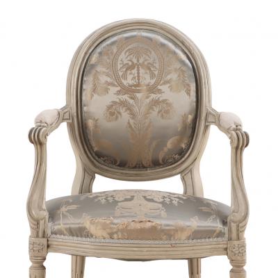 A Pair of French Louis XV style Painted Open Armchairs C 1940 