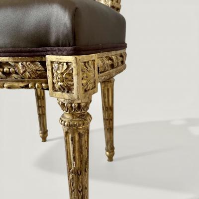 A Pair of French Louis XVI Giltwood Side Chairs circa 1780