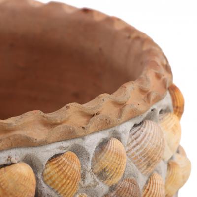 A Pair of French Planters with Shell Decoration Contemporary 