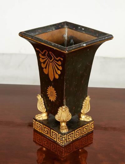 A Pair of French Tole Urns