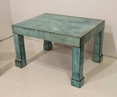 A Pair of French Turquoise Horn Tables circa 1970
