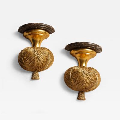 A Pair of Gilded Brackets