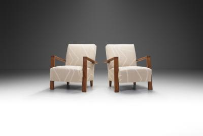 A Pair of Haagse School Art Deco Lounge Chairs The Netherlands 1930s