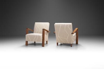 A Pair of Haagse School Art Deco Lounge Chairs The Netherlands 1930s
