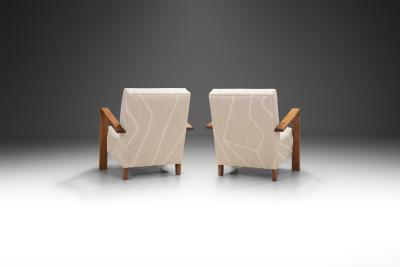 A Pair of Haagse School Art Deco Lounge Chairs The Netherlands 1930s
